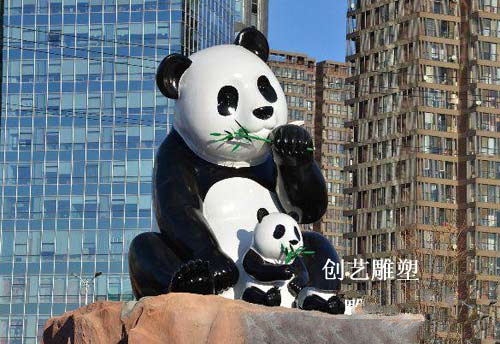 大熊猫城市景观玻璃钢雕塑